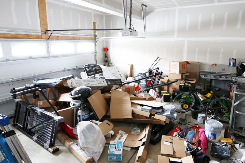 Garage before junk removal